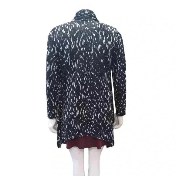Frank Lyman Open Cardigan Black  White Stretch Size 8 - Picture 2 of 11